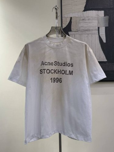 acne Studios-早春短袖25Ss系列，经典款做旧复古破洞圆领T恤上衣，微标Logo字母印花，质感一流，领口袖口下摆做了破洞设计，复古感满满！手工喷墨做