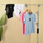 上新 女款四色经典25年夏季新款Ralph Lauren 拉夫劳伦，四色纯棉圆领T恤短袖棉面料！面料采用190G杜邦索罗娜丝光棉 颜色：白色 黑色 玫红 天蓝