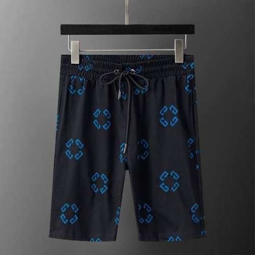 Gucci 古驰 2025年春夏新款男装休闲短裤，双色面料，激光烧花显底色，款式时尚 帅气，面料舒适，做工严谨 ，走线工整。上身效果好 码数 M-3Xl 黑蓝色