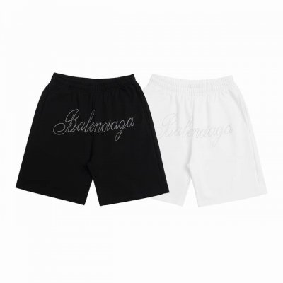 6226# 夏季巴黎世家字母烫钻运动裤32支全棉毛圈卫衣面料 尺码S M L Xl