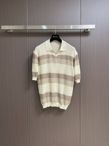 zegna 2025Ss早春时装款男士短袖条纹针织polo衫 非常明星级的一款单品 颜值度极高 即大气又有内涵 细节感满满 充分体现了品牌低调且奢华的风格 整体