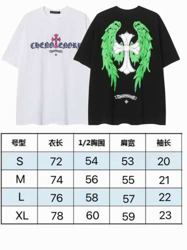 现货 2269 新款夏季克罗心字母荧光翅膀短袖男女T恤夏季加大码宽松 250克32支纯棉 颜色：黑色 白色 码数：S M L Xl
