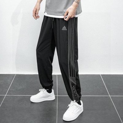 上新 顶配 春夏季新款2025立体裁剪万针刺绣阿迪达斯Adidas三叶草三条杠卫裤机能工装基础大众休闲裤长裤子 高逼格 万针刺绣Logo 阿迪达斯三叶草Adid