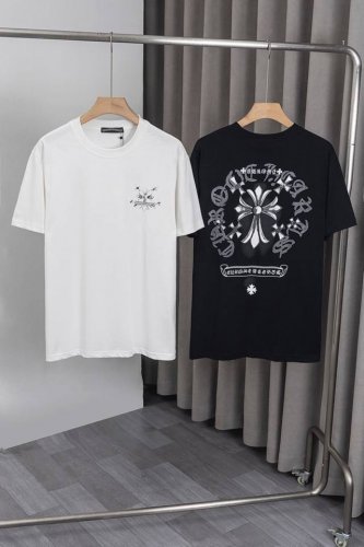 x063 Chrome Hearts 25Ss新款T袖！采用260克双纱纯棉面料,前后图案+字母Logo印花工艺，时尚百搭 男女同款 颜色：黑色，白色，尺码:M
