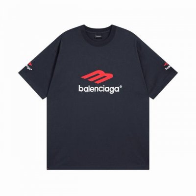 刺绣精密 顶级版本 Balenciaga 官网品质 巴黎新款经典3M字母大Logo图标刺绣短袖T恤 Os版型 宽松落肩 男女同款 面料：2 克100%纯棉双纱