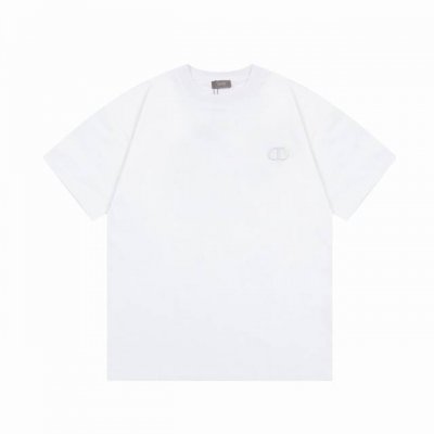 隔天到 Dior迪奥 Cd字母经典小刺绣 Logo标识精致升级 原版面料 官方同款 短袖T恤 定制 同缸染面料 手感非常舒服 春夏最新版本 颜色: 白色 尺码：