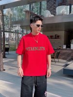 Valentino 华伦天奴 立体刻字膜重磅短袖T恤面料高定超重磅双面棉 布面干净 布纹清晰 手感紧致 硬挺 色牢度高 不变型 不变色 男女同款 -Color: