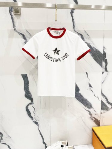 女款] Dior 迪奥 2025新款 50支双冰爽棉170G面料 品牌五星字母直喷Logo印花工艺 官方同步 高版本 时尚个性 百搭潮流 纯原品质 原版面料 吊