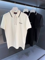 新品 贸易订单 代工出品 柜台领先发售 全新时装设计新亮点.渠道精品.2025Ss春夏新品Gu*Ci 男士翻领短袖T恤 经典细节带来全新对比度美感,时尚新纪元的