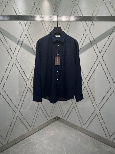 l P25Ss新款休闲纯色胸口饰有刺绣长袖衬衫！ 码数：S.M.L.Xl.Xxl.