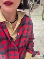 小红书 p 70春夏Roe极简天花板轻薄棉质廓形格子衬衫 码数Sml