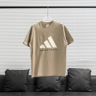 工厂p直供 Adidas丨阿迪达斯Basketball篮球运动短袖T恤 配色：卡其圆领 尺码：Xs-Xl