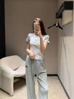 chrome Hea*Ts 25Ss春夏新款 梵文印花短款短袖T恤+抽绳阔腿裤套装丨独家高版出品！一套妥妥的辣妹风冲击视觉效果一眼心动的即视感 T恤袖贴身设计