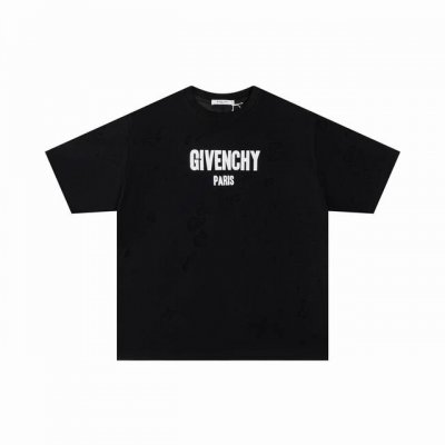 高版 纪梵希Givenchy Gvc烧花字母印花大破洞圆领短袖，康利数码直喷印花，专柜同步上新，男女同款 尺码:Xs- Xl