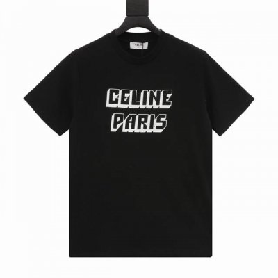 款号Y719 Celine 思琳 Ce 24Ss 立体字母印花短袖T恤 轻奢主义 男女日常通勤穿搭必备单品 正确版本 欢迎对比 详细特征 260克100% 纯棉
