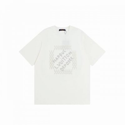 顶级版本.官网品质 Louis Vuitton*路易威登 Lv 24Ss菲董联名重工钉珠字母刺绣短袖T恤 采用原板独家定制260克32支双莎纯棉面料 质感非常柔