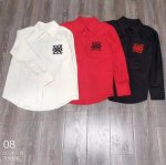 P230新款高品质纯棉，不挑人，时尚翻领简约衬衣，，口袋刺绣显瘦百搭，，红色，杏色，黑色，Smlxl