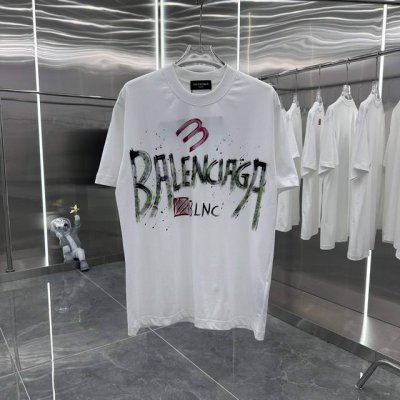 Ble 2025春夏新款 手绘泼墨 经典款式 潮流必备 定制面料 上身超舒服 男女同款 S M L Xl Xxl 五个码 黑色 白色