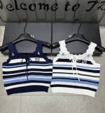 新品上线 款号: 7# #Niu条纹绑带背心实拍图
