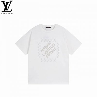 Louis Vuitton 路易威登 珍珠绣花短袖 超高品质印花 采用240克 32支双纱面料质感超赞100%纯棉 宽松版型 潮流男女同款 现货发售 支持市面任