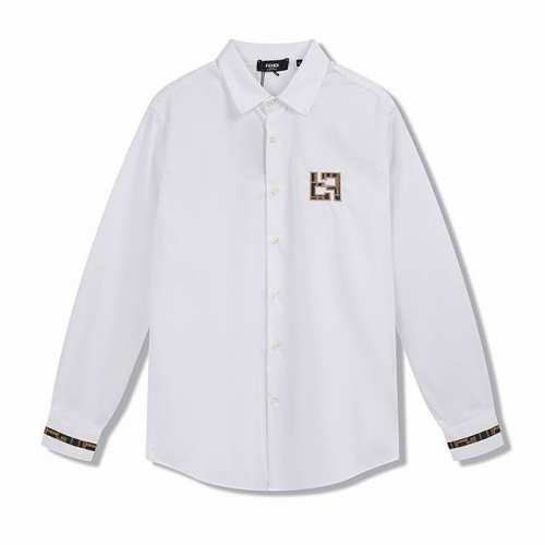 Fend* Ff刺绣休闲百搭长袖衬衫 尺码Size : Xs S M L