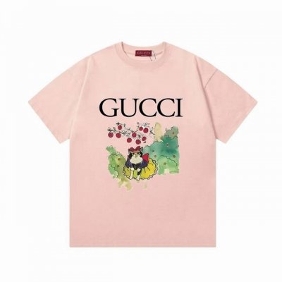 Gucci 古驰 2025新款 数码直喷趣味猫咪Logo 男女同款 短袖T恤 定制300克100 双纱纯棉面料 康丽数码直喷工艺 定染32支双股螺纹 领标吊牌主