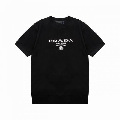 prada 普拉达 字母色织三角标 针织圆领 升级 灵感源自八十年代复古 原版面料 官方同款 polo衫 定制 网纱毛衣针织面料 手感非常舒服 春夏最新砖柜同步