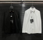 LV驴牌 25春夏新款 胸口黑白拼色字母条纹刺绣拼接 高品质长袖衬衫 码数：M-3Xl