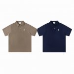 Ami paris 25Ss 最新配色白色小爱心刺绣情侣翻领短袖polo衫-原单版本 Color：卡其色 藏青色 Size：S M L Xl Nomber：25