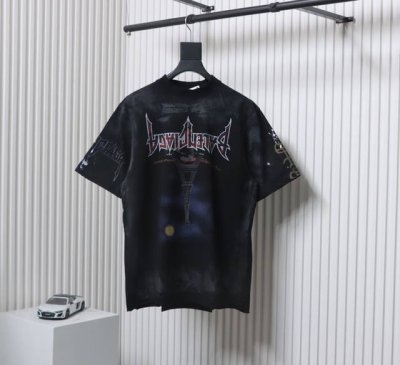 Balenciaga 巴黎世家 倒影月 光夜巴黎铁塔短袖 工艺说明：采用重磅16S精棉平纹针织面料，搭配32S+70D拉架螺纹，克重280G，前后幅倒影月光夜巴