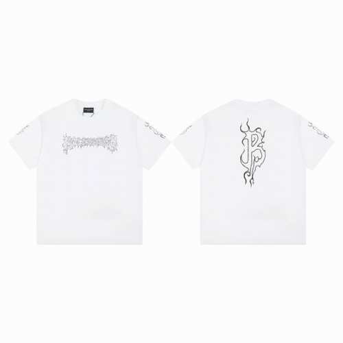 Balenciaga 巴黎世家 Ss 模糊Logo直喷印花短袖T恤 正确260G定染双纱面料 进口直喷机器环保材料印花 字母立体清晰 效果立体 正确印花细节 成