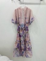 zimmerman*兹 默曼 25新款宫廷风时尚郁金香花朵印花连衣裙、时尚小立领印花设计 搭配本布立体腰带 腰身褶皱勾勒腰线 美观大方、面料采用舒适透气的纯棉材