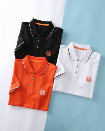 he爱玛* 25Ss春夏新款优质网眼珠地棉布撞色翻领短Tee，男士时尚经典H刺绣装饰商务休闲短袖Polo衫！贸易公司渠道稀出，同步Gw发售！商务职场精英必备款基