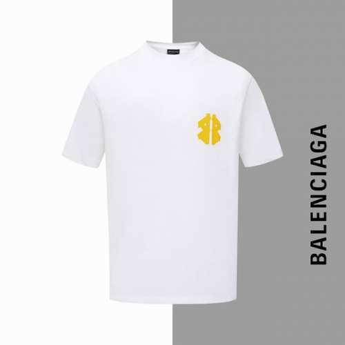 款号#Z123 巴黎彩色字母小标硅胶厚板圆领短袖 balenciaga官网一致款式 面料 32支双纱280克纯棉面料 同缸同色织染螺纹 颜色一致 工艺 进口机器