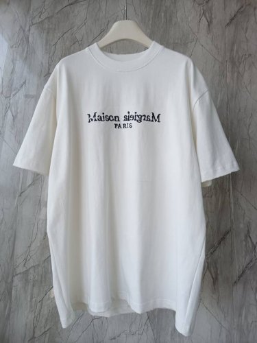 Mm6马吉拉 重工洗水刺绣贴布纯棉短袖T恤 男女同款 Over Size Xs~L