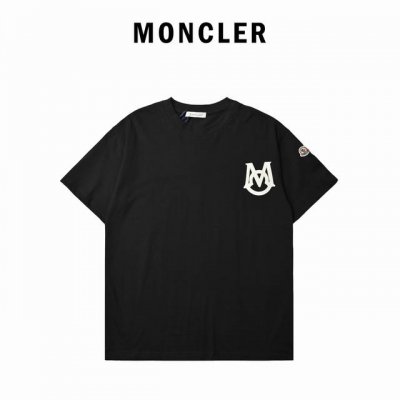 Moncler蒙口M字母猫耳朵Logo圆领短袖T恤 独家定制 G32支双纱纯棉面料 质感非常柔软舒适 100%区别市场的顶级面料 搭配350G1×1螺纹 面料与