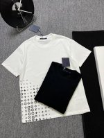 Lv 25S夏款 颜色 黑色 白色 尺码 S M L Xl 前满印 后满印 280G精梳紧密棉 高品质 男女同款