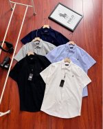供 专柜同款 Ralph Lauren 拉夫劳伦男士经典衬衫短袖纯色牛津纺修身休闲夏季衬衣. 颜色：白色 黑色 藏青色 灰色 蓝色 重点☆立体刺绣爆满。上身效果