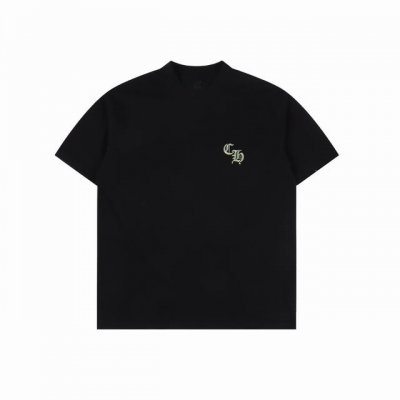 Chrome Hearts 克罗心 小标刺绣短袖T恤 采用直喷进口机器印花 五金辅料均开磨定制 正确配置 黑色2025克罗心正品包装 克定制定染双纱棉 版型大