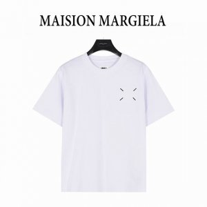 maisonmargiela 马吉拉 后背数字重影印花短袖T恤 重磅精梳280G纯棉双纱面料 3D数码直喷工艺 螺纹定织定染通肩拉条工艺增加衣物清洗寿命 触感舒