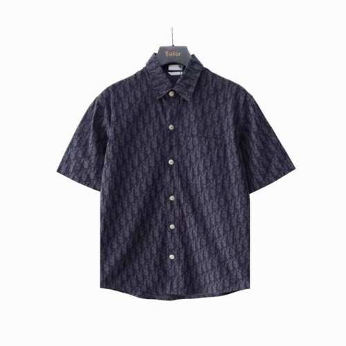 实拍细节图+细节图 Dior 迪奥 Dr字母色织满幅Logo提花短袖衬衫 迪奥Cd满印字母提花短袖衬衫 面料采用高定定织面料 根据原版起版 自家品牌工厂p流水线