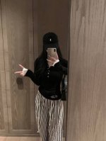 chrome Heart 假两件上衣 范文烫钻拼接袖上衣 V领打底衫 修身版型超显瘦 单穿打底都