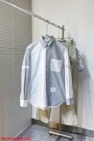 L681 Tb汤姆布朗 源头工厂p直发 力求极致还原 Thombrowne25新款双袖织带复古牛仔 休闲百搭衬衣男女 斜纹牛仔面料 尺码：1234 三标齐全