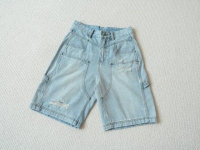 chrome Hearts 25S S 母贝扣牛仔伐木工装牛仔短裤牛仔短裤五分裤 货号:2036 颜色：牛仔蓝 尺码：Xs S M L Xl 尺寸推荐：178C