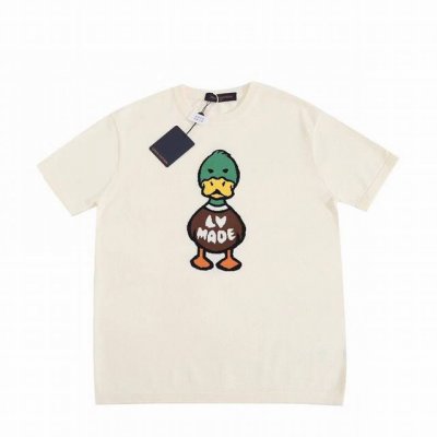 LV × Nigo联名鸭子提花针织短袖 定染针织毛料、六色提花工艺、洗水柔化处理、手工挑线质检、全套辅料配备。 #全件面料采用高质棉毛料织片 采用14S细针织片