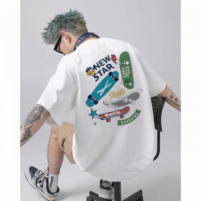 80包邮 【260G重磅纯棉】Nike 耐克 New Star 滑板 撞色休闲宽松短袖T恤 男女同款 情侣款 面料工艺： 1.260G重磅纯棉，100%棉，恰到