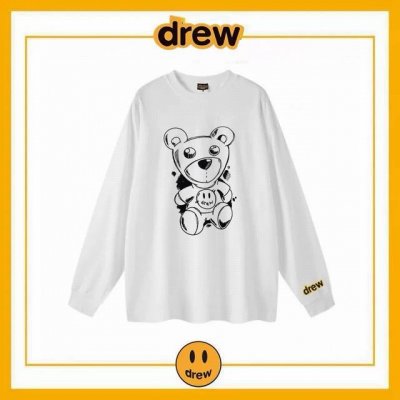 配赠原版硅胶钥匙扣 Drew House 素描小熊 美式潮牌贾斯汀比伯同款宽松高街纯棉长袖T恤 男女同款 Size：S-Xl Color：白色、黑色 Numbe