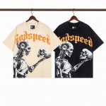 款号G68 洗褪黑 杏色 Godspeed 25Ss复古水洗做旧短袖T恤 宽松版型 洗褪黑 杏色 S-Xl