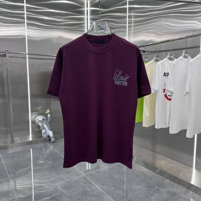 LV 2025春夏新款短袖T恤 厚板工艺 男女同款宽松版 S M L Xl Xxl 五个码 黑色 白色 酒红色