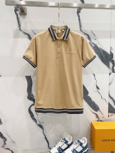 Burberry 巴宝莉 翻领polo衫 刺绣小字母Logo条纹拼接设计 官方同步 商务首选 时尚个性 百搭潮流 纯原品质 原版面料 吊牌 领标 水洗麦 三标齐